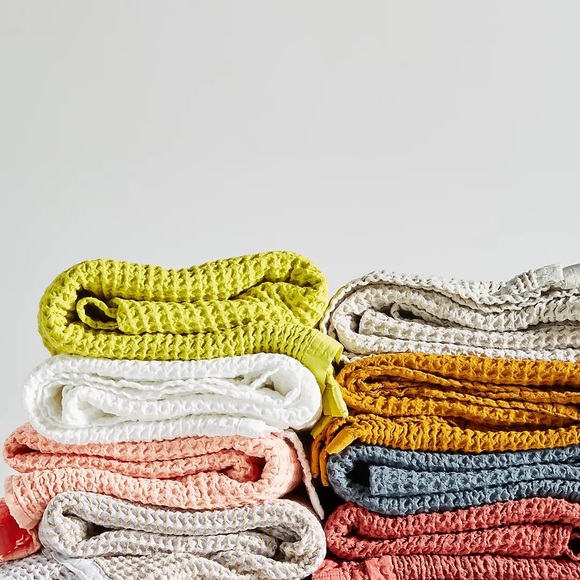 Anthropologie Woven Waffle Throw Blanket